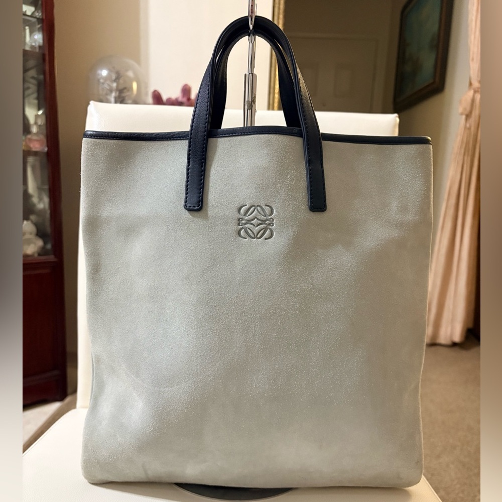 Loewe Anagram Suede Tote Bag